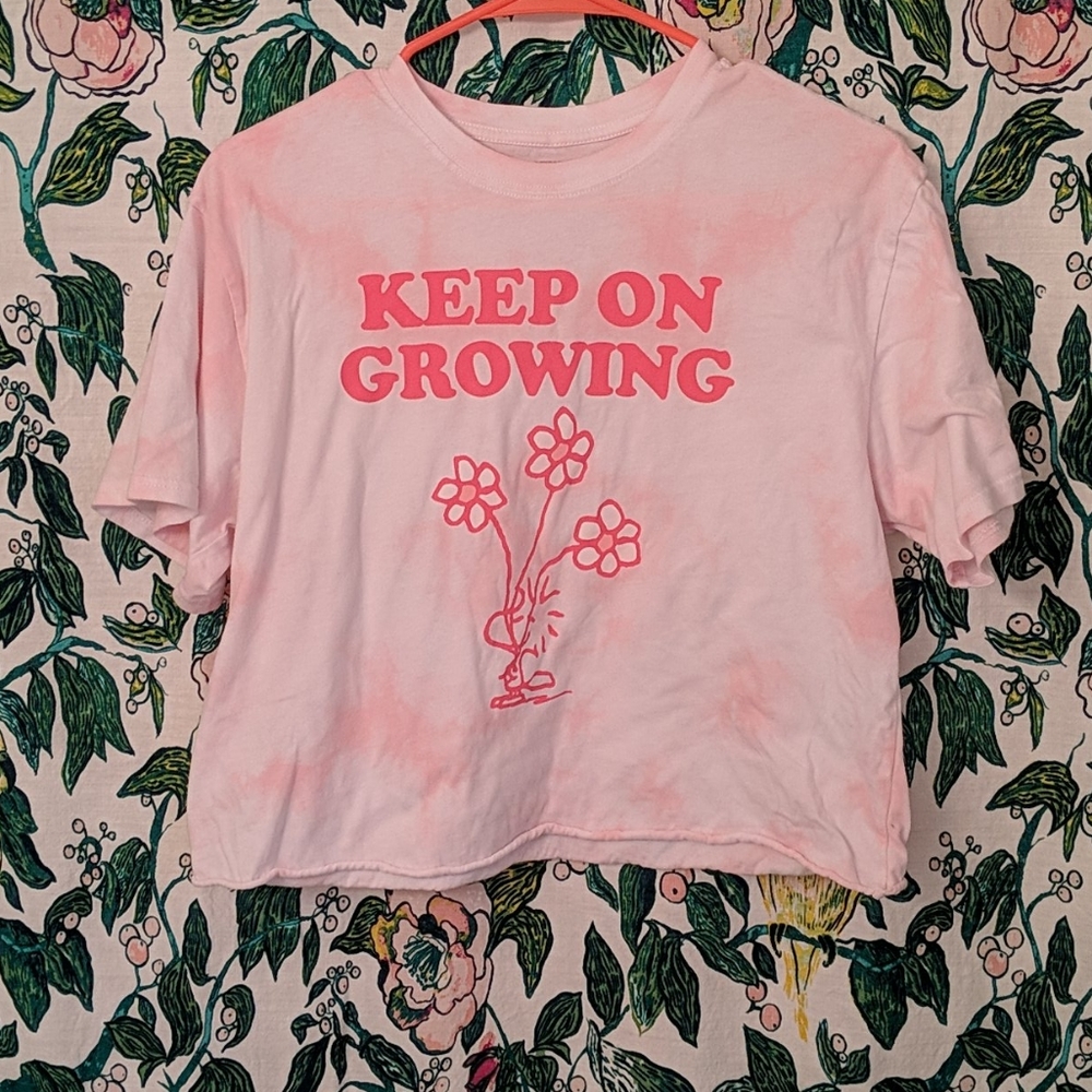 Pink tie dye crop top 🌸